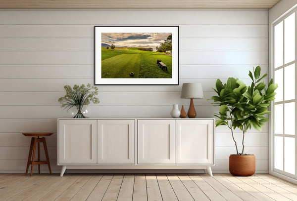 Fine art print showcasing The Par-5 6th at Pebble Beach, an iconic golf hole that challenges every golfer.
