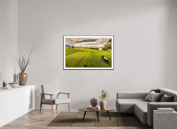 Fine art print showcasing The Par-5 6th at Pebble Beach, an iconic and challenging golf hole.