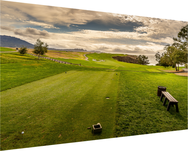 The Par-5 6th at Pebble Beach showcases the iconic golf hole's stunning landscape and challenges for players.