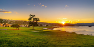 Sunrise on the 18th at Pebble Beach - Wide-Angle Print