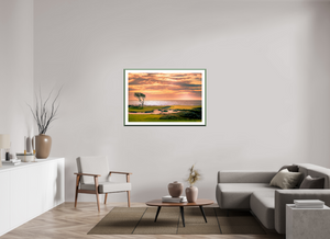 Fine art print of the Pebble Beach 17-mile Road, showcasing scenic views of the Monterey Peninsula's coastline.