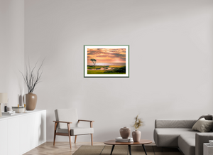 Fine art print of the famous green along Pebble Beach 17-mile Road, capturing the beauty of the Monterey Peninsula.