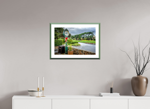 Fine art print of The First Tee at Pebble Beach, featuring the iconic clock at this stunning golf course.