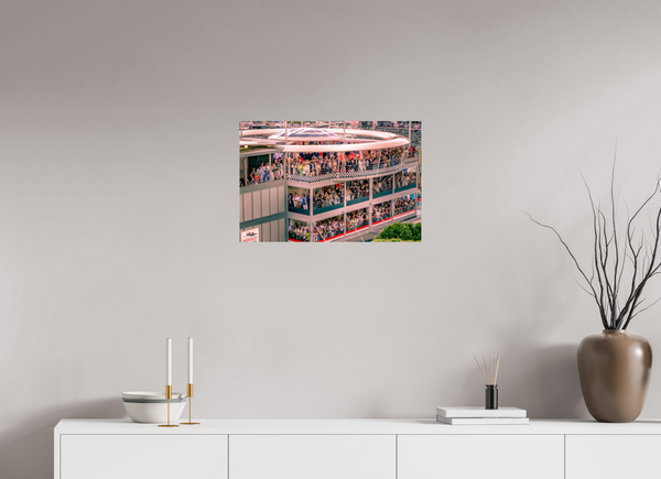 Elegant guests enjoy the exclusive VIP hospitality area at the Monaco GP, capturing the event's opulence.