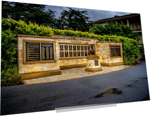 The Monument of Champions showcases major winners at Pebble Beach, a stunning fine art print photograph.