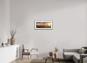 Stunning sunset on 17-mile Drive in Pebble Beach, showcasing the beautiful coastline in fine art print.