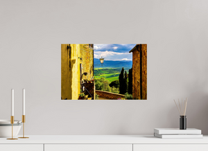 Stunning view of Tuscany's rolling hills from Pienza, showcasing the beauty of "A View from Pienza".