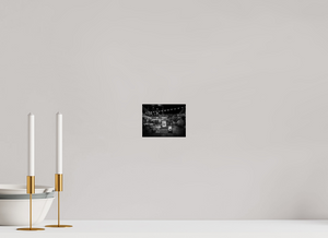 Elegant black and white photograph showcasing San Francisco Nights – Ghirardelli Square's enchanting nighttime ambiance.