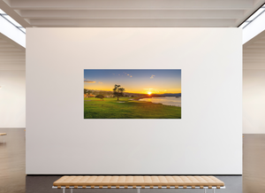 Sunrise on the 18th at Pebble Beach - Wide-Angle Print