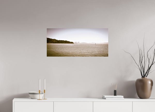Breathtaking San Francisco Skyline captured from Tiburon, showcasing its iconic beauty in soft, urban tones.