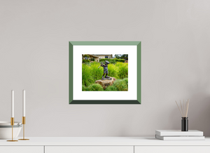 Statue of a boy golfer at Pebble Beach, capturing the spirit of "Just Like Dad" in a heartfelt tribute.