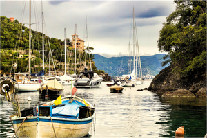 Old Boat in Portofino Harbor
