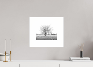 Stunning black-and-white photo titled "Winter Sentinel of Grand Haven," showcasing winter's beauty in Grand Haven.