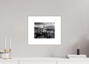 Monochrome Majesty: The Golden Gate Reimagined captures the iconic bridge in stunning black-and-white detail.