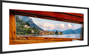 A Window into Lake Como showcases stunning views from a boat, capturing the serene beauty of the landscape.