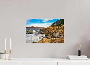 Breathtaking fine art print capturing The Golden Gate Straits - Coastal Majesty with rugged cliffs and Pacific beauty.