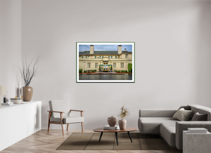 Fine art print showcasing The Lodge at Pebble Beach, capturing its iconic architecture and historic charm.