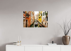 Scenic view of a Venice canal, capturing the essence of travel with "Delivery Enroute" artwork.