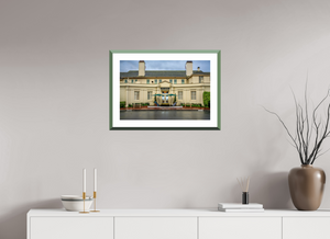 Fine art print showcasing The Lodge at Pebble Beach, a historic gem in golf resort luxury.