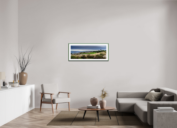 Fine art print of the stunning Spyglass Hill Golf Course along the Monterey Peninsula coast. Perfect for golf enthusiasts.