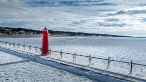 Grand Haven Lighthouse Surrounded by Winter