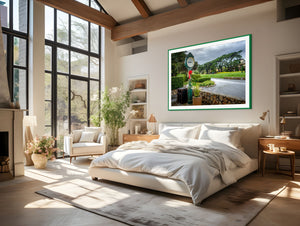 The First Tee at Pebble Beach clock, capturing the essence of this iconic golf course. Fine art print available now.