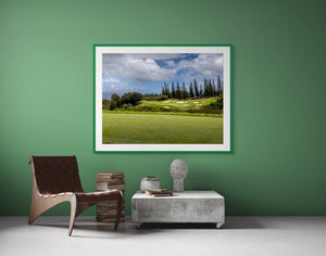 Stunning view of the Par 3 at Kapalua - The Plantation Course, nestled in beautiful Maui, Hawaii.