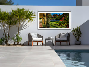 Stunning view of the practice green and major champions monument at Pebble Beach Golf Links, showcasing Champions of Pebble Beach.