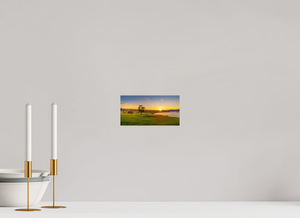 Breathtaking sunrise over the iconic No. 18 at Pebble Beach, perfect for transforming your space with beauty.