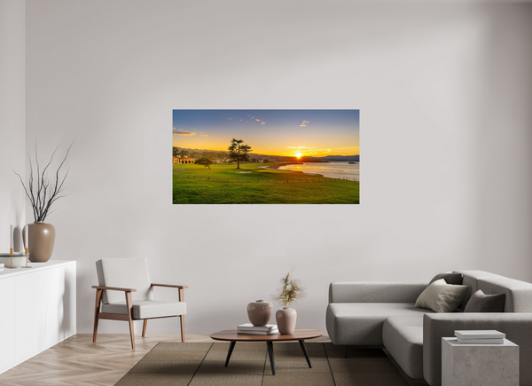 Sunrise on the 18th at Pebble Beach - Wide-Angle Print