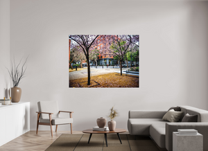 Vibrant scene of San Francisco's trees, featured in Blossoms Between the Blocks - Large Print, capturing urban beauty.