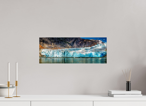 Breathtaking view of Sawyer Glacier, Alaska, showcasing its majestic ice formations and vibrant blue hues.