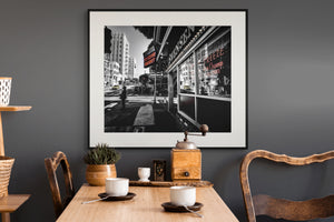 Explore the charm of The Iconic Swenson's Ice Cream Parlor in this historic black-and-white photo.